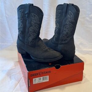 Deer Stags Charcoal Western Boots